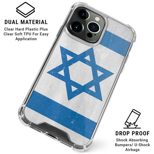 Israel Flag Distressed iPhone 16 Pro Max Clear Case